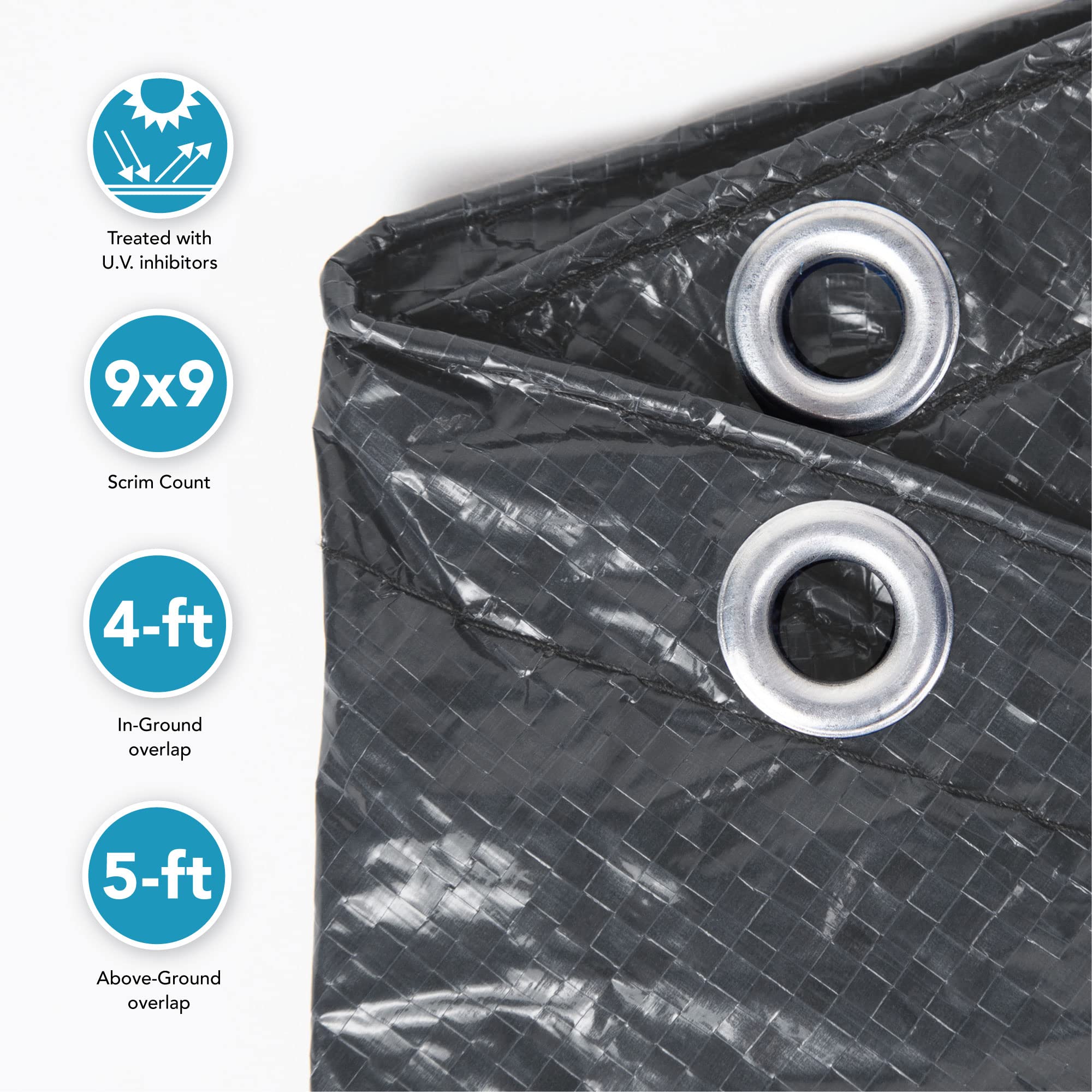 Blue Wave Arctic Armor 10-Year 24-Foot Round Above Ground Winter Pool Cover - Heavy Duty Protection for Inground & Outdoor Pools in Snowy Climates