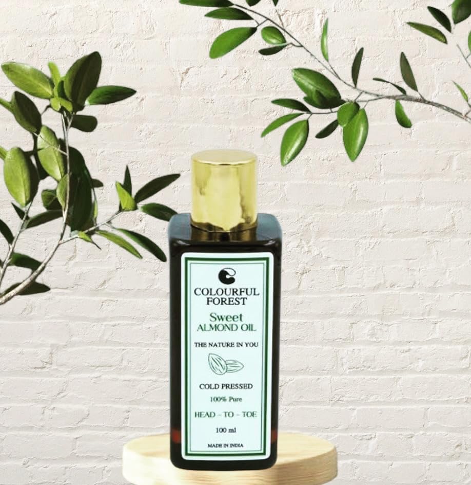 Premium Sweet Almond Oil for Skin & Hair - Rich in Vitamins E & A | Natural Moisturizer for Dry Skin, Hair Growth & Massage | Vegan, Cold-Pressed & Chemical-Free