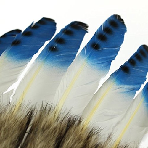 OMA Indian Inspired Headdress - Native American Style Feather Headdress Warrior Bonnet for Adults - XL Size for Festivals, Cosplay, Halloween & Cultural Events