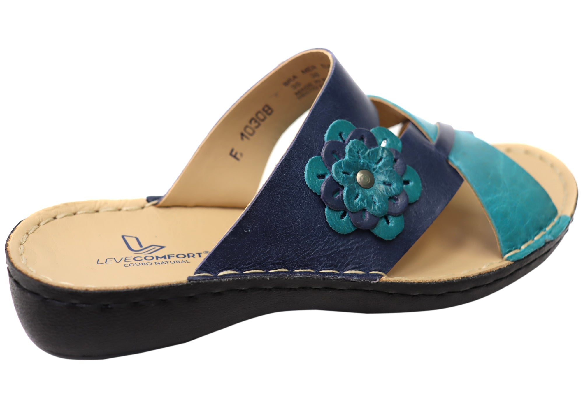 Levecomfort Debra Women's Brazilian Comfortable Leather Slides Sandals - Soft & Supportive for Casual Wear, Beach, and Home Use