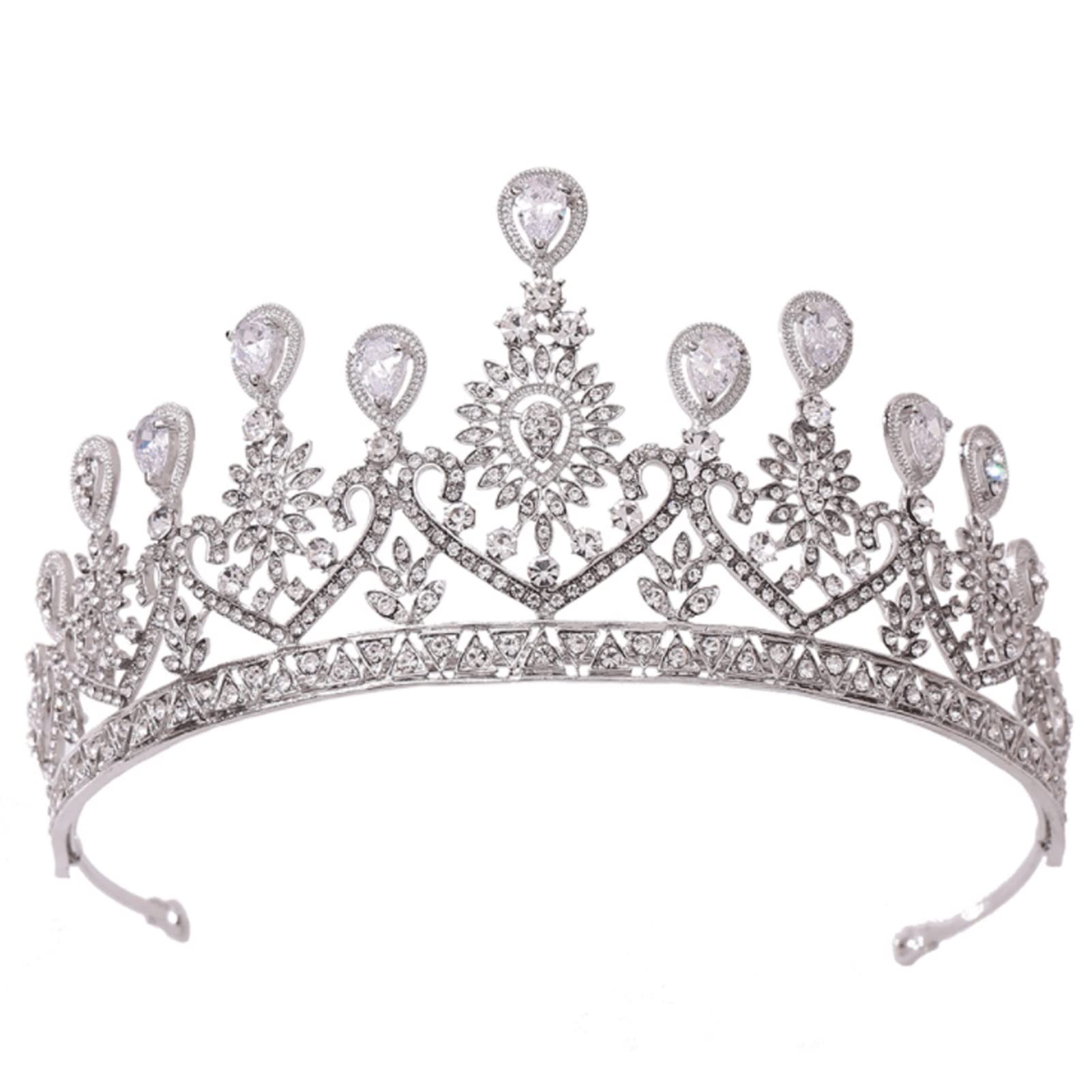 Elegant Rhinestone Leaf Wedding Crown Headband for Muslim Brides - Crystal Pendant Tiara for Weddings, Prom, Birthday Parties | Perfect for Bridal Accessories & Special Occasions (Color A)