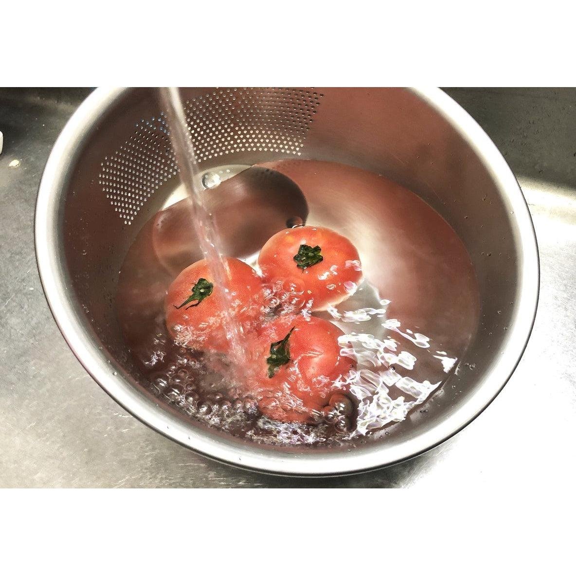 Maruefu 3-Way Stainless Steel Rice Washing Bowl with Strainer - Perfect for Washing, Draining & Storing Rice - Ideal for Asian Cooking & Meal Prep
