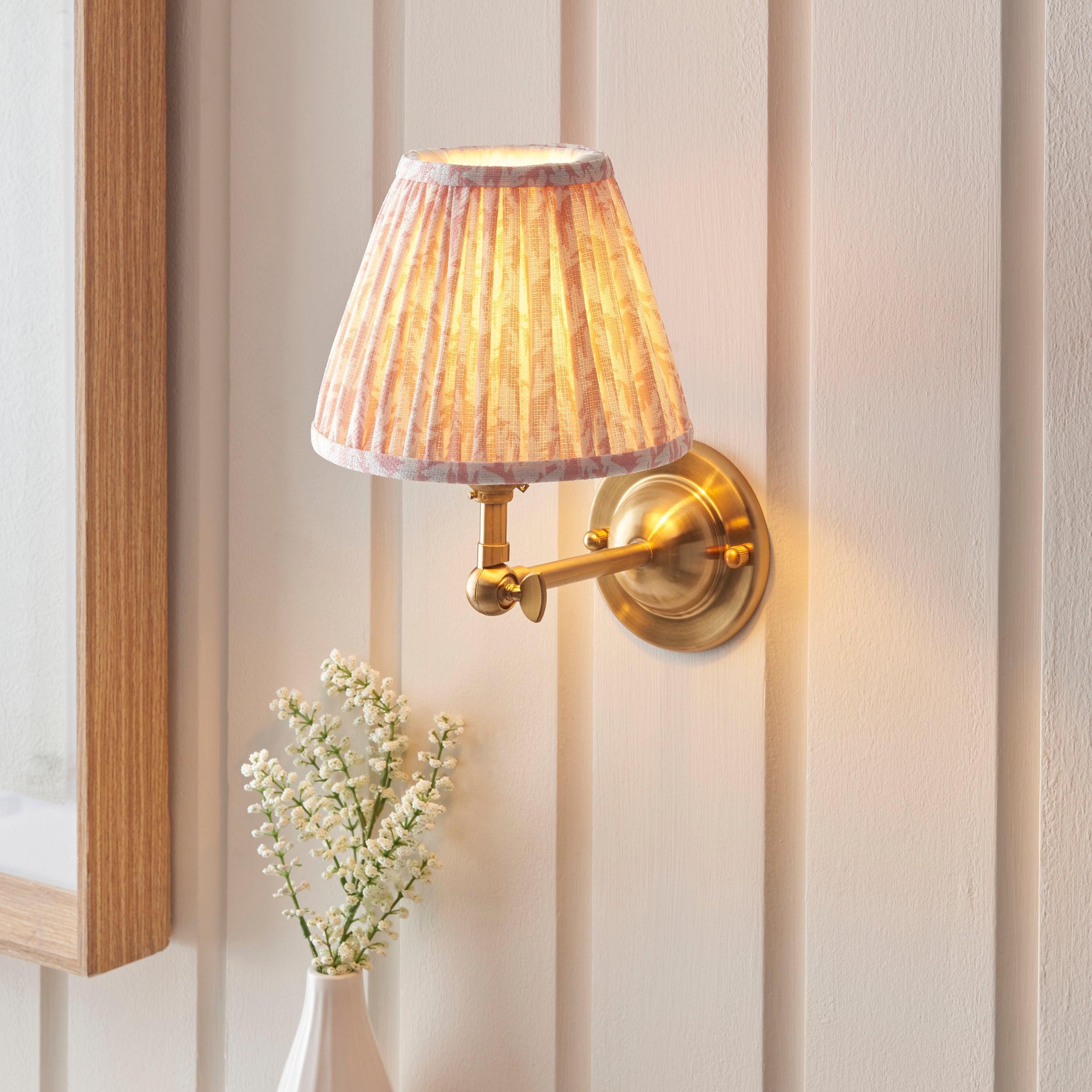 Vintage Dome Wing Brass Wall Light with 16cm Shade - Classic Sconce for Bedroom, Hallway & Living Room Lighting