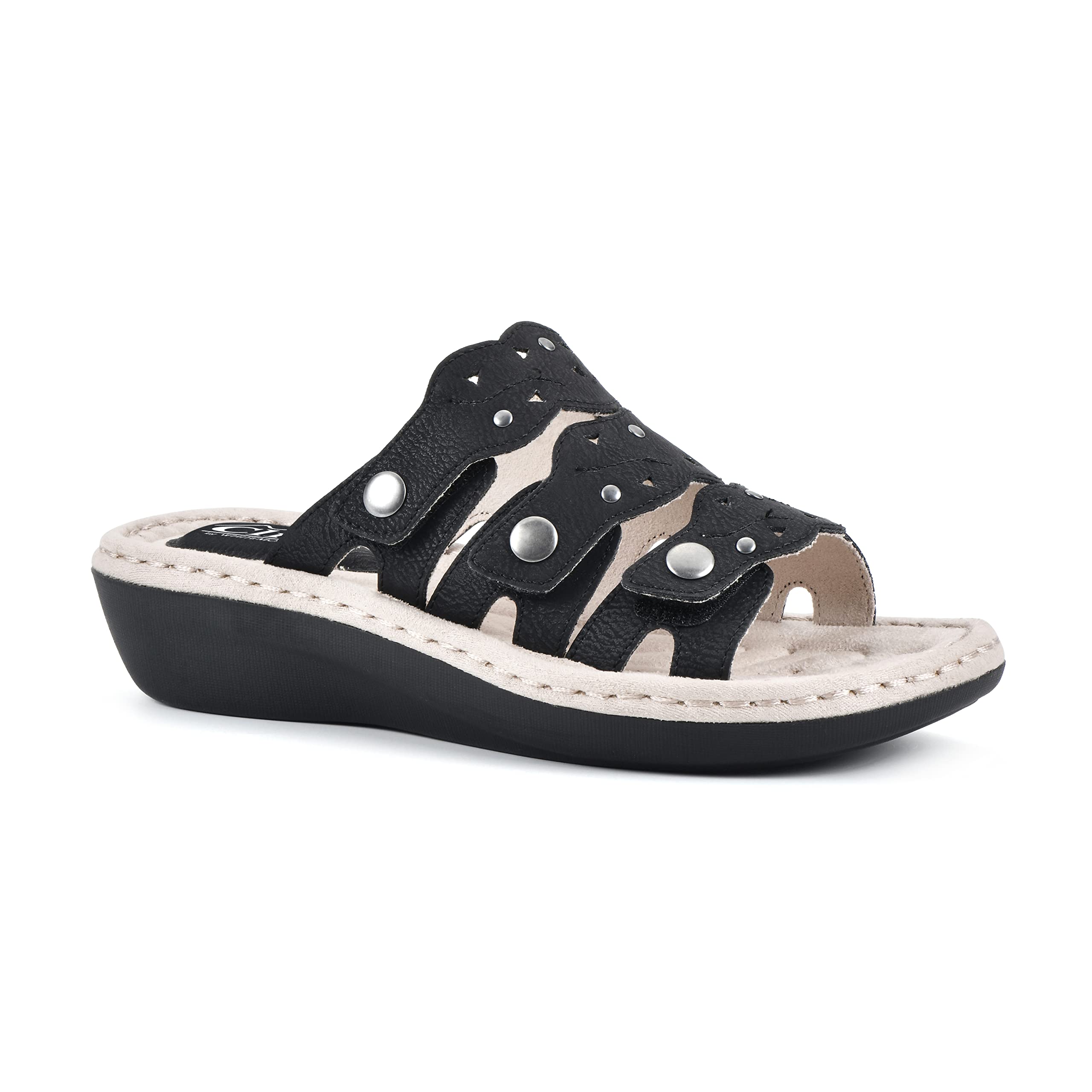 White Mountain Caring Women's Slide Sandals - Comfortable for Home & Beach