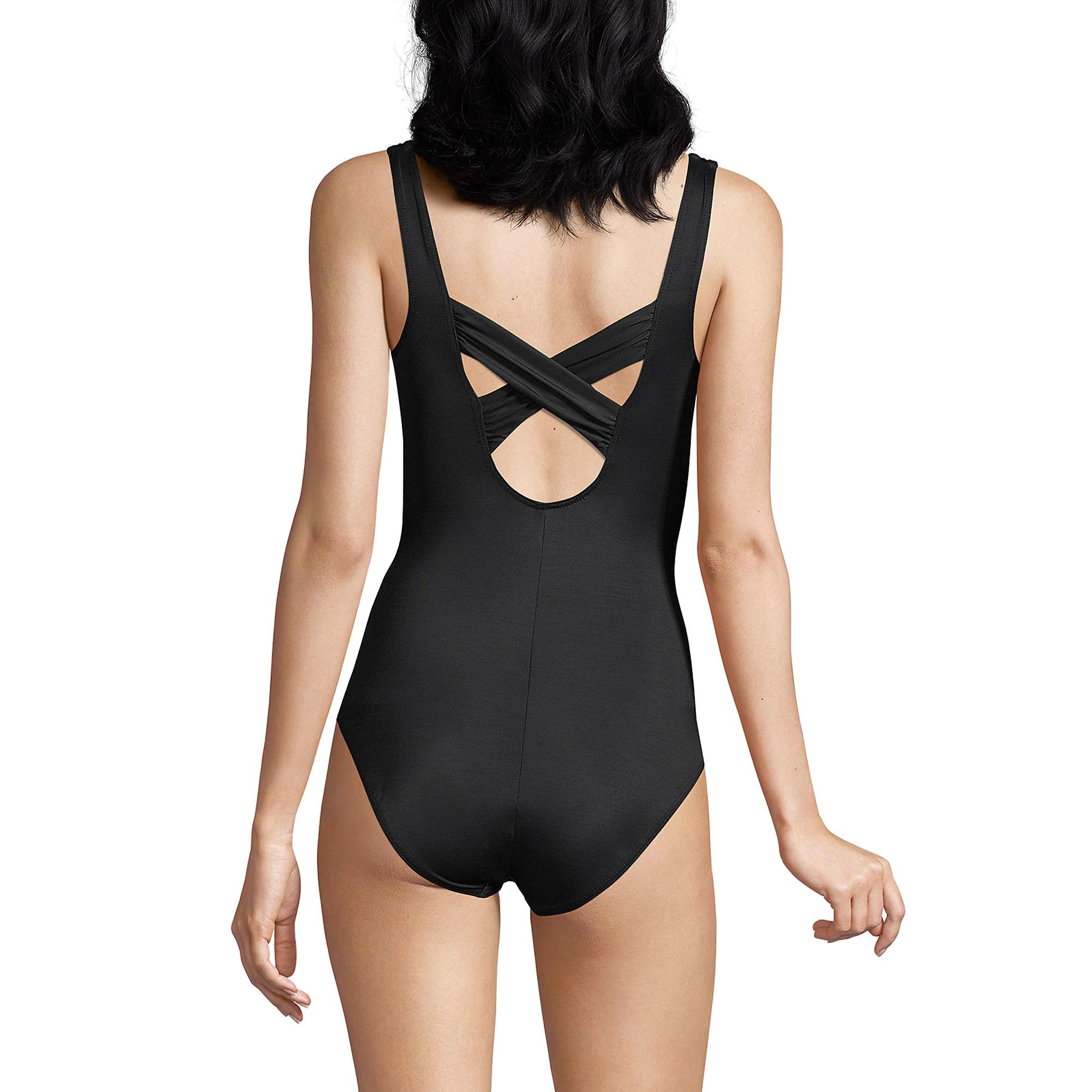 Lands' End Women's Carmela One Piece Swimsuit - Slimming Bathing Suit for Women, Tummy Control Swimwear for Beach, Pool & Vacation