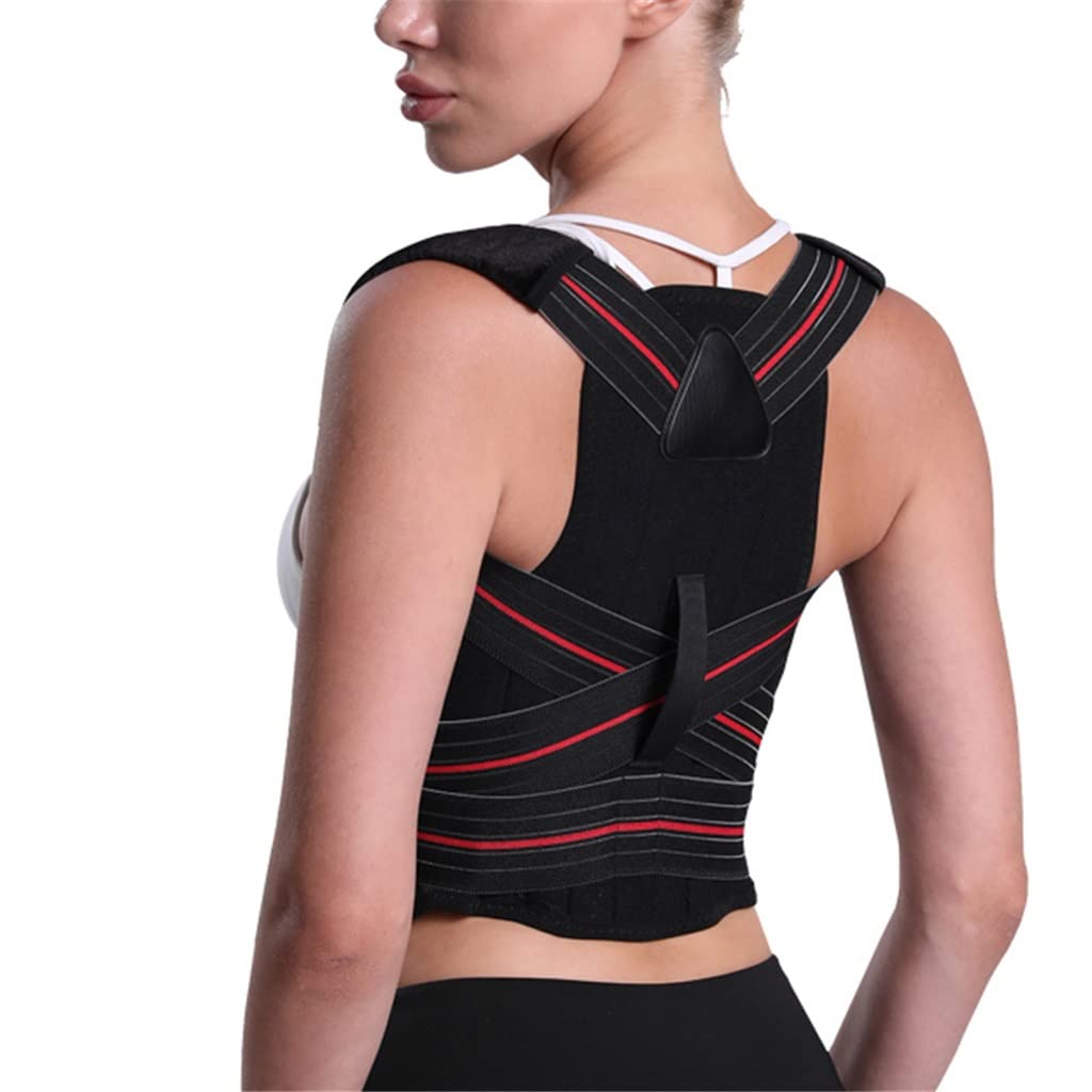 Adjustable Posture Corrector Back Support - Shoulder & Spine Brace for Pain Relief - Black XXL - Improve Posture for Office, Gaming & Daily Use
