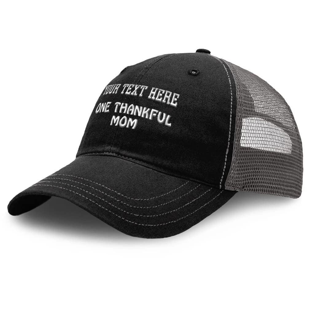 Custom Thankful Mom Baseball Cap - Blessed Family Cotton Soft Mesh Adjustable Hat for Women - Perfect for Mother's Day, Family Outings & Casual Wear