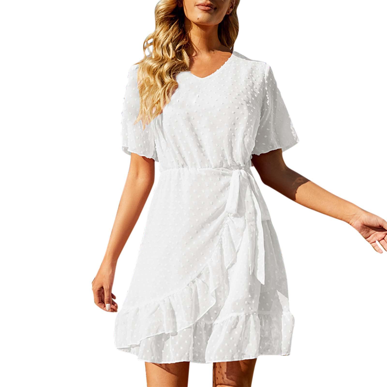 Women's Long Sleeve Summer Maxi Dress 2022 - Ruffled Party & Beach Dress with Side Slit | Perfect for Weddings, Vacations & Outdoor Events