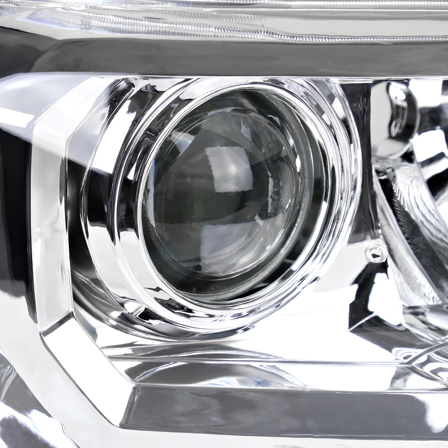 Spec-D Tuning Chrome Projector Headlight - Right Passenger Side for 2016-2022 Toyota Tacoma | LED DRL Compatible | Enhanced Night Driving & Off-Road Visibility