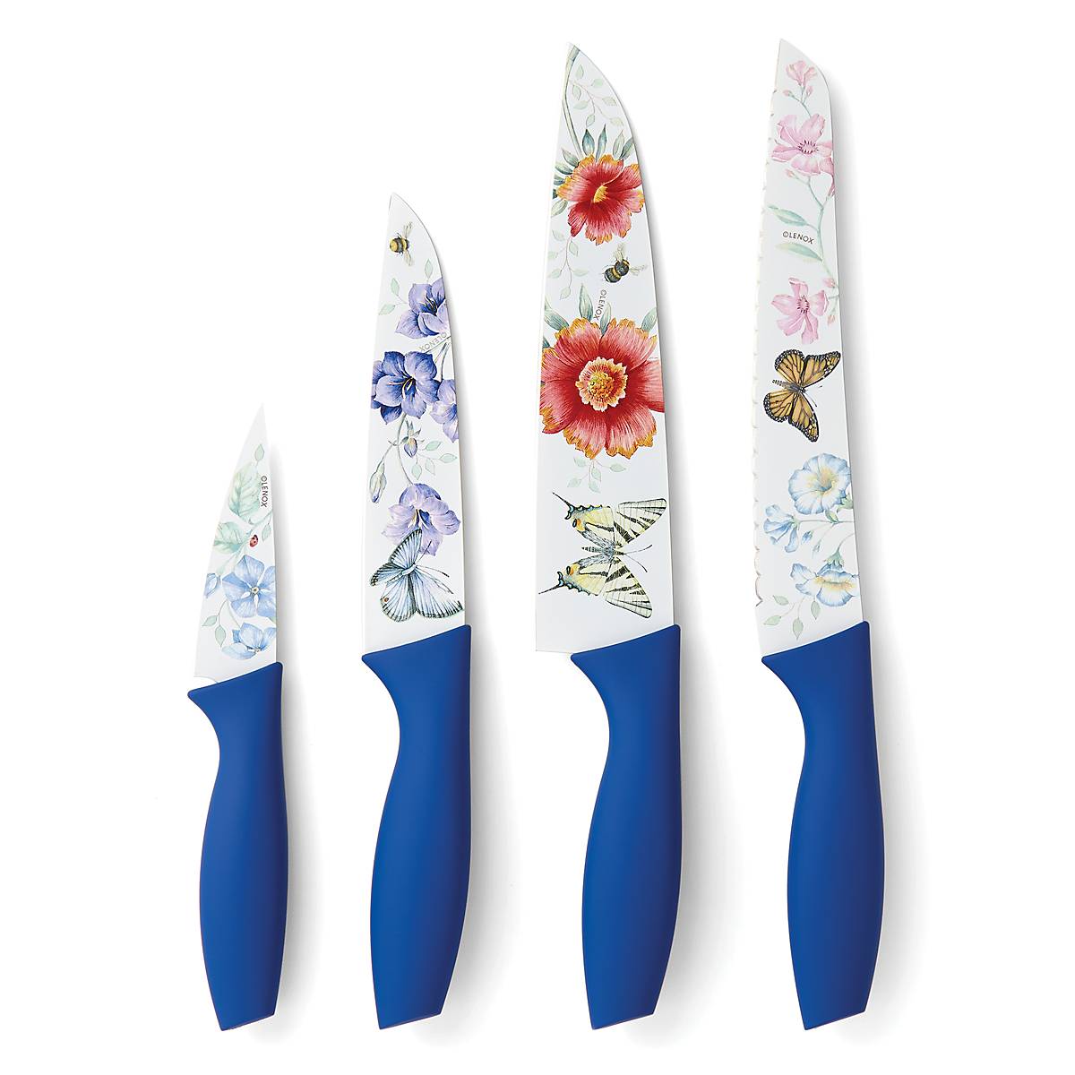 Butterfly Meadow 4-Piece Knife Set - Stainless Steel Kitchen Knives with Ergonomic Handles for Slicing, Chopping & Dicing - Perfect for Home Cooking, Camping & Outdoor BBQ
