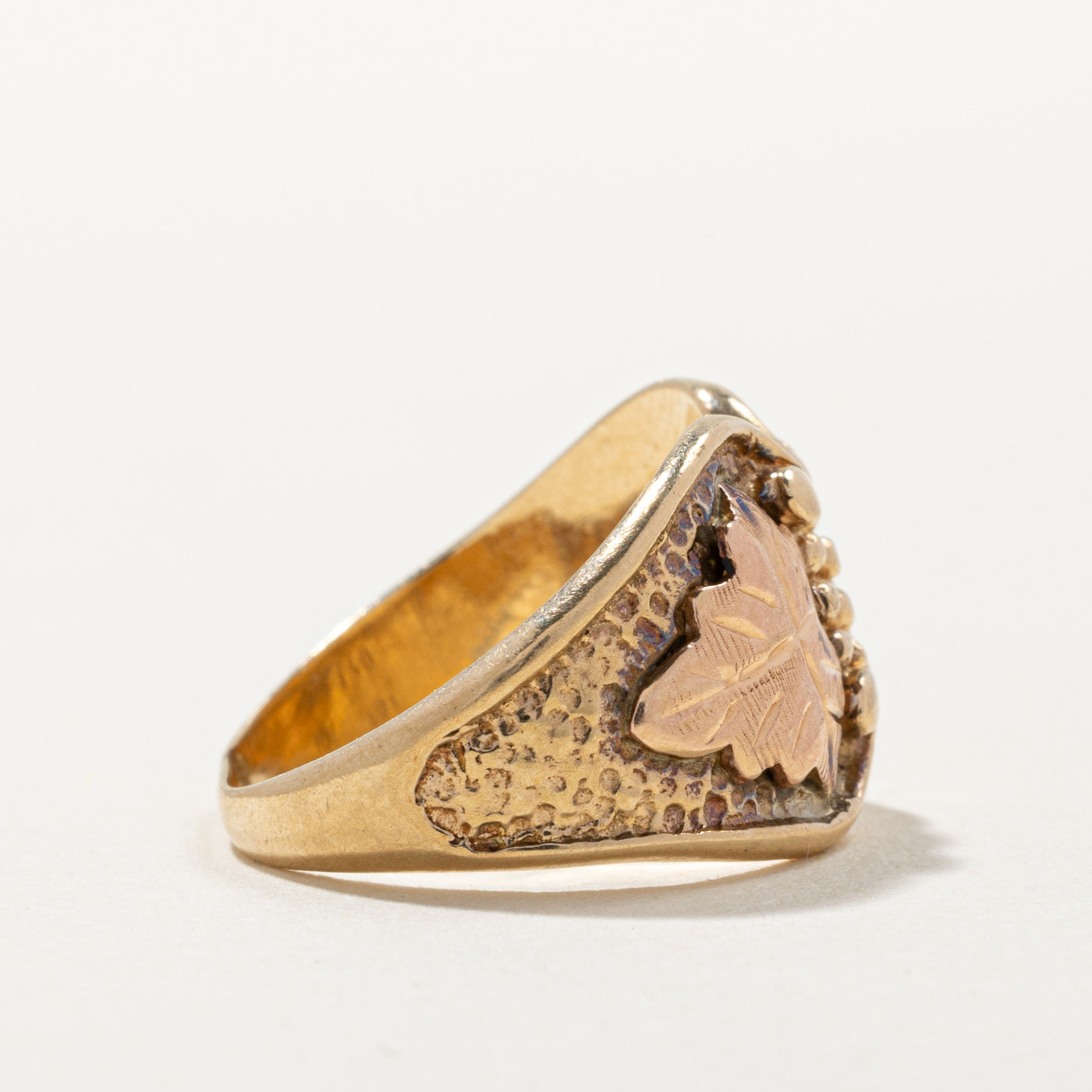 10K Two-Tone Black Hills Gold Leaf Ring for Women - Size 4 - Elegant Jewelry Gift for Anniversary, Wedding & Special Occasions