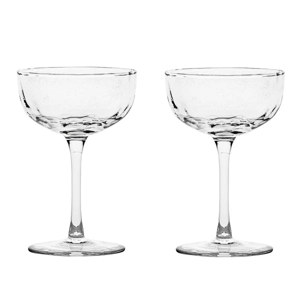 Juliska Puro Cocktail Coupe Set of 2 - Elegant Glassware for Champagne, Cocktails & Desserts - Perfect for Parties, Weddings & Home Entertaining