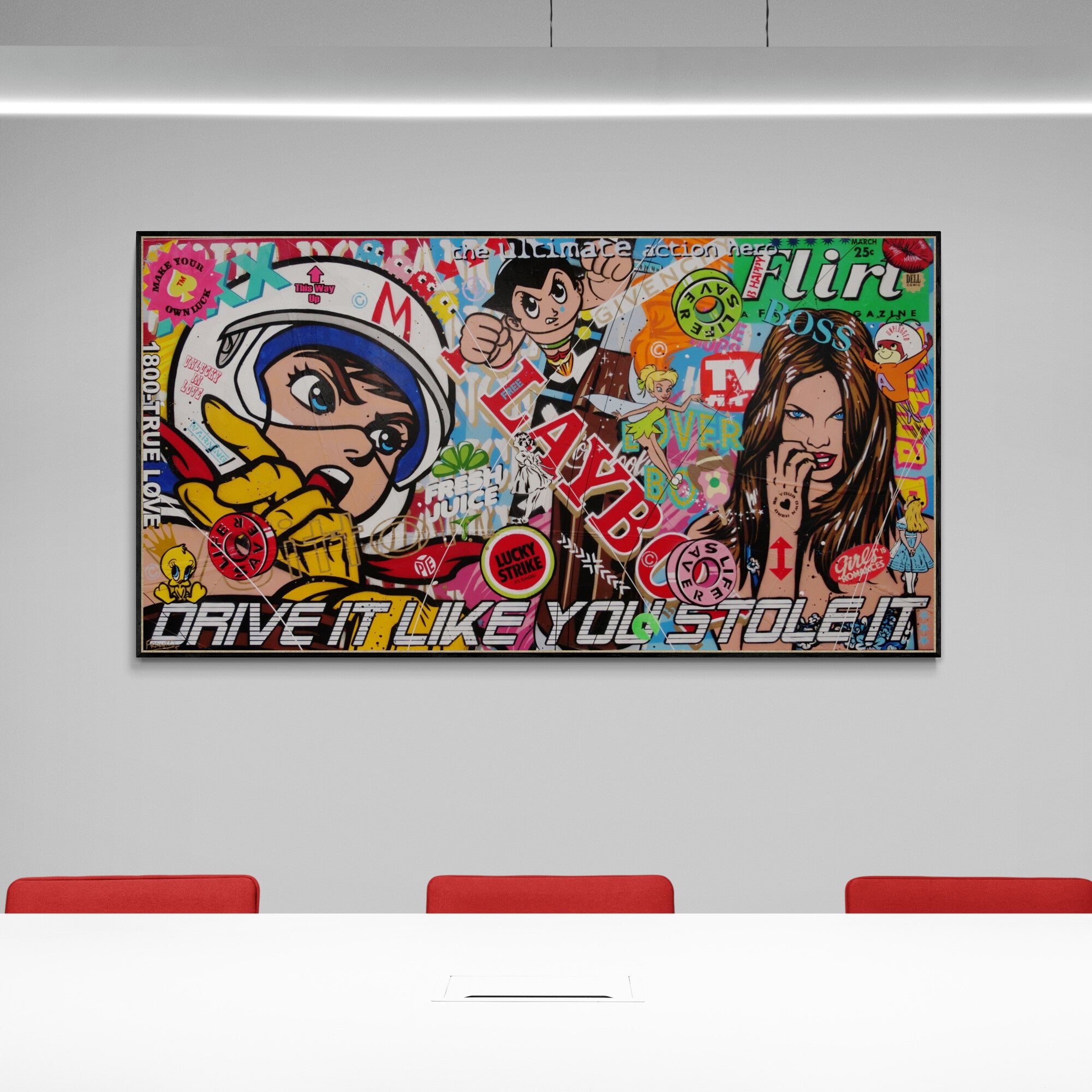 Dangerous Liaisons 190cm x 100cm Speed Racer Textured Urban Pop Art Canvas Painting - Modern Home Decor, Office Wall Art, Gift for Movie Fans