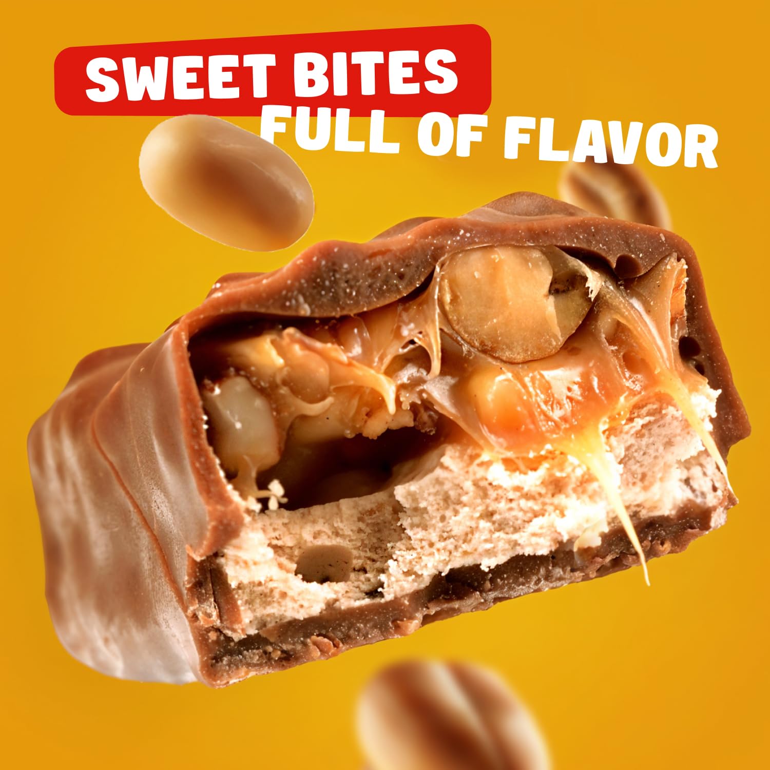 SNICKERS FUN SIZE Peanut & Caramel Chocolate Candy Bars - 2 lb Bulk Bag (52 Individually Wrapped Pieces) - Perfect for Halloween, Party Favors, Office Snacks & Road Trips