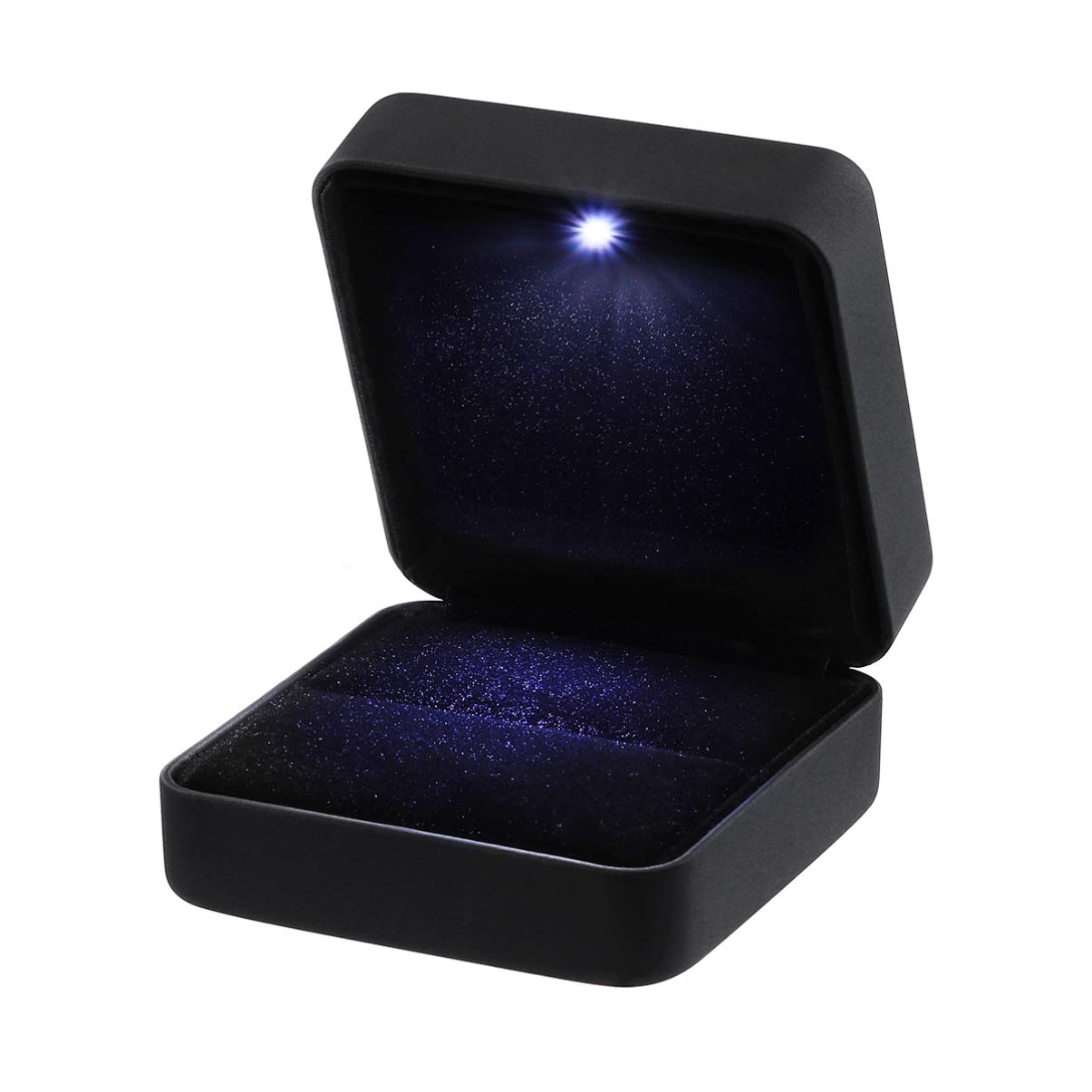 BESPORTBLE Wedding Ring Holder - Jewelry Organizer Box for Engagement Rings, Necklaces & His/Hers Rings with LED Light - Elegant Square Jewelry Case for Bride & Groom - Perfect for Wedding Decor, Gift Giving & Jewelry Storage