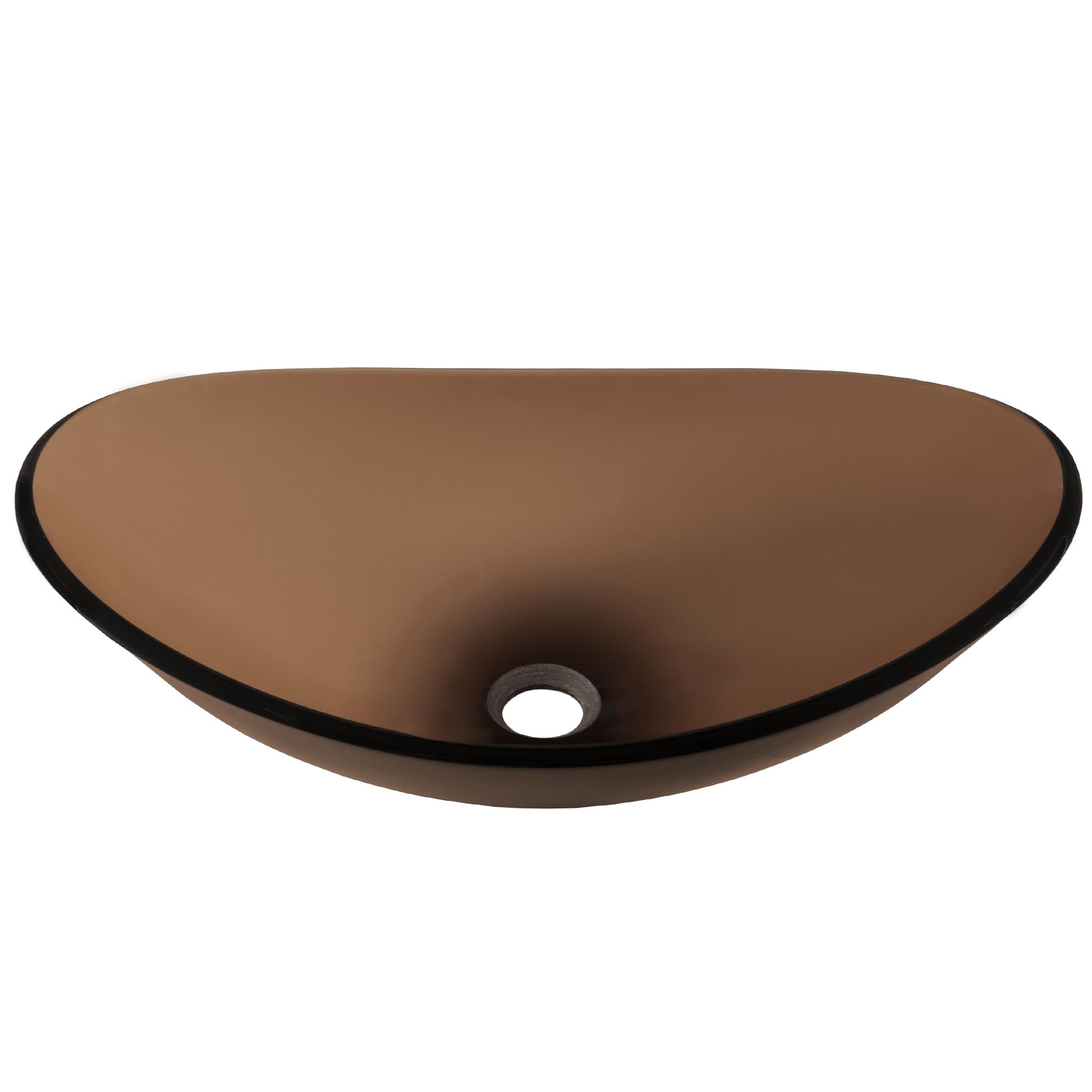 Novatto TIS-324T BABBUCCIA Modern Glass Vessel Bathroom Sink - Round Above Counter Basin for Vanity, Powder Room & Luxury Bathroom Decor