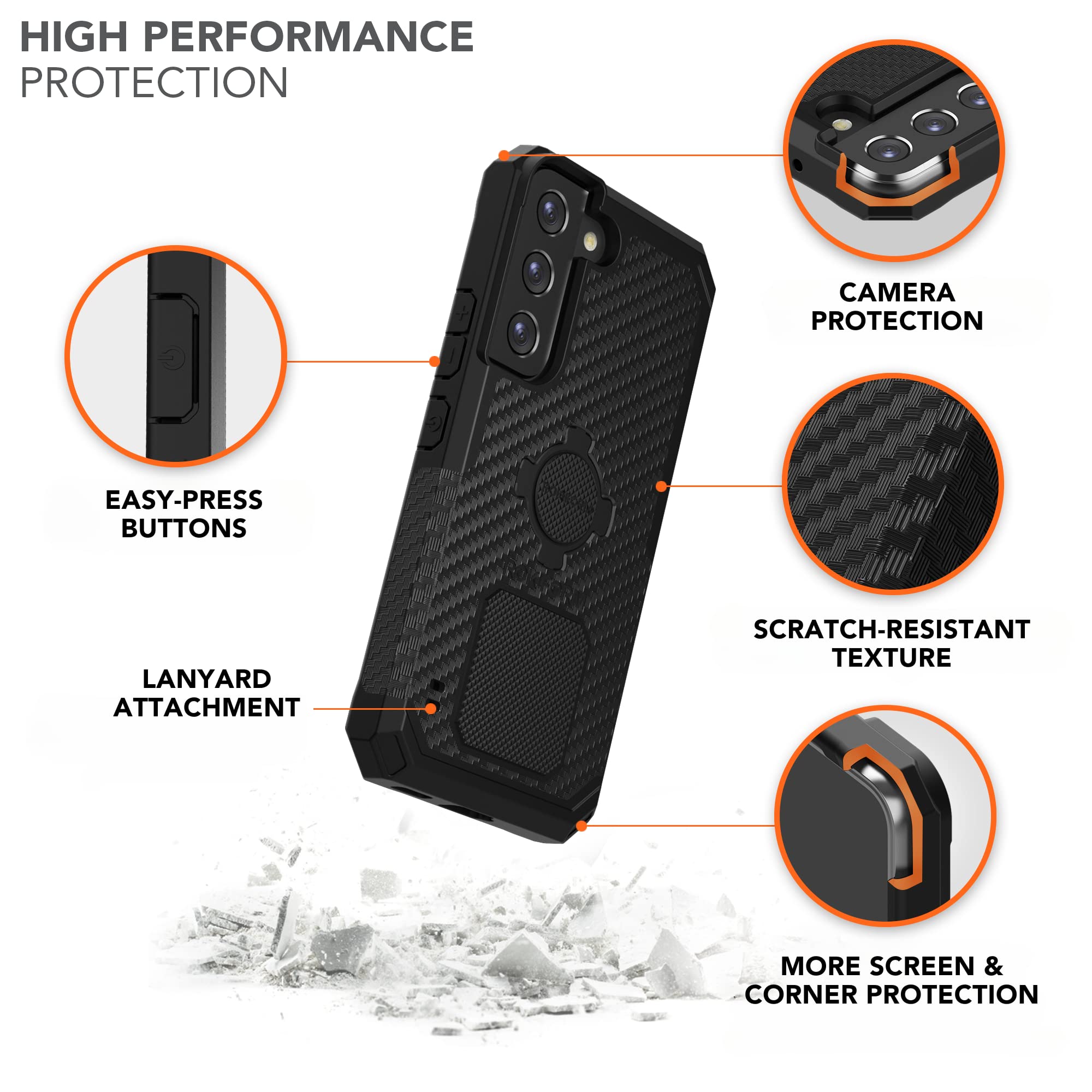 Rokform Galaxy S22 5G Rugged Case with Pro Series Bike Phone Mount - Durable Protection & Secure Cycling Accessory
