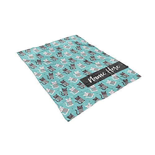 Personalized Funny Cat Lover Fleece Throw Blanket - Soft Warm Lightweight Blanket Gift for Cat Owners (Small/Medium/Large/XL) - Perfect for Sofa, Bed, Couch & Winter Nights