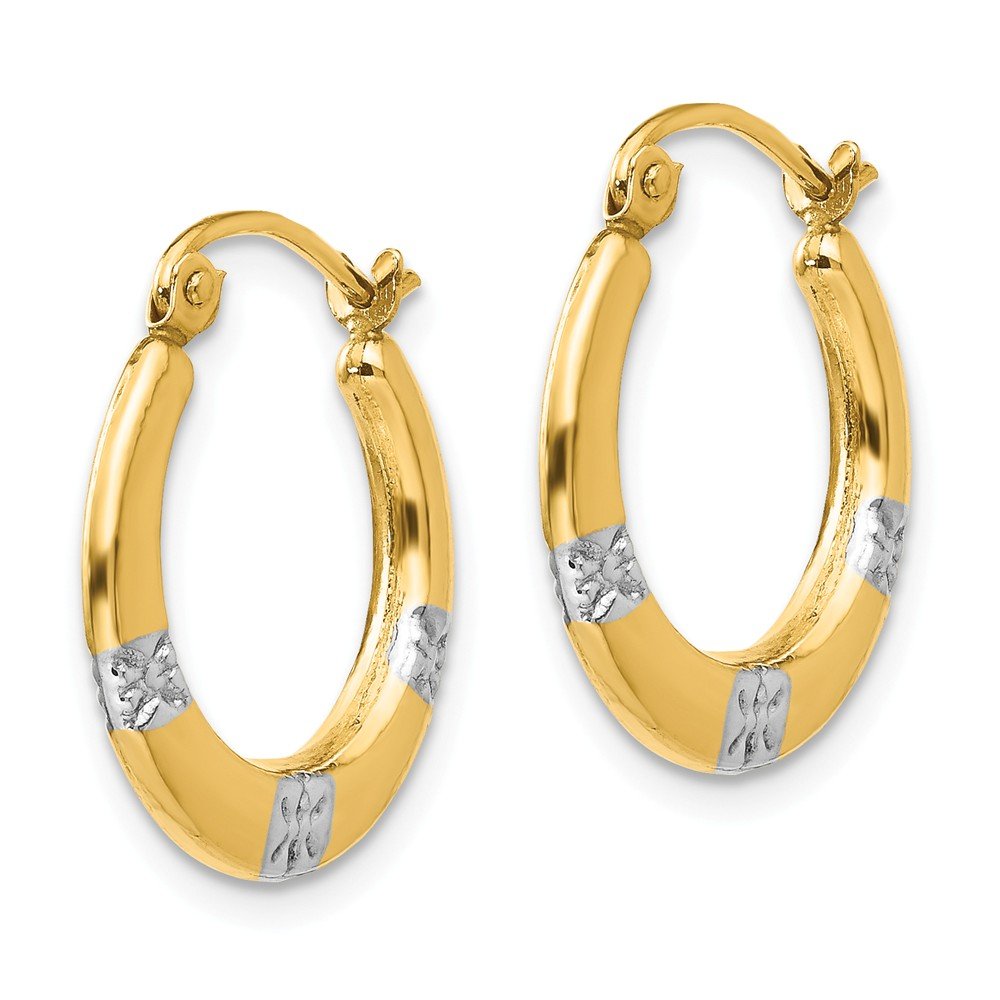 14K Yellow Gold Madi K Rhodium-Plated Floral Hollow Hoop Earrings for Women - Elegant Dangle Earrings for Parties, Weddings & Everyday Wear