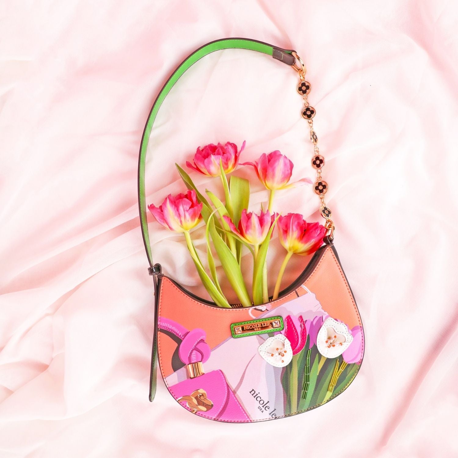 Violet Blossom Shoulder Bag for Women - Stylish Crossbody Purse with Adjustable Strap, Perfect for Daily Use, Travel & Shopping