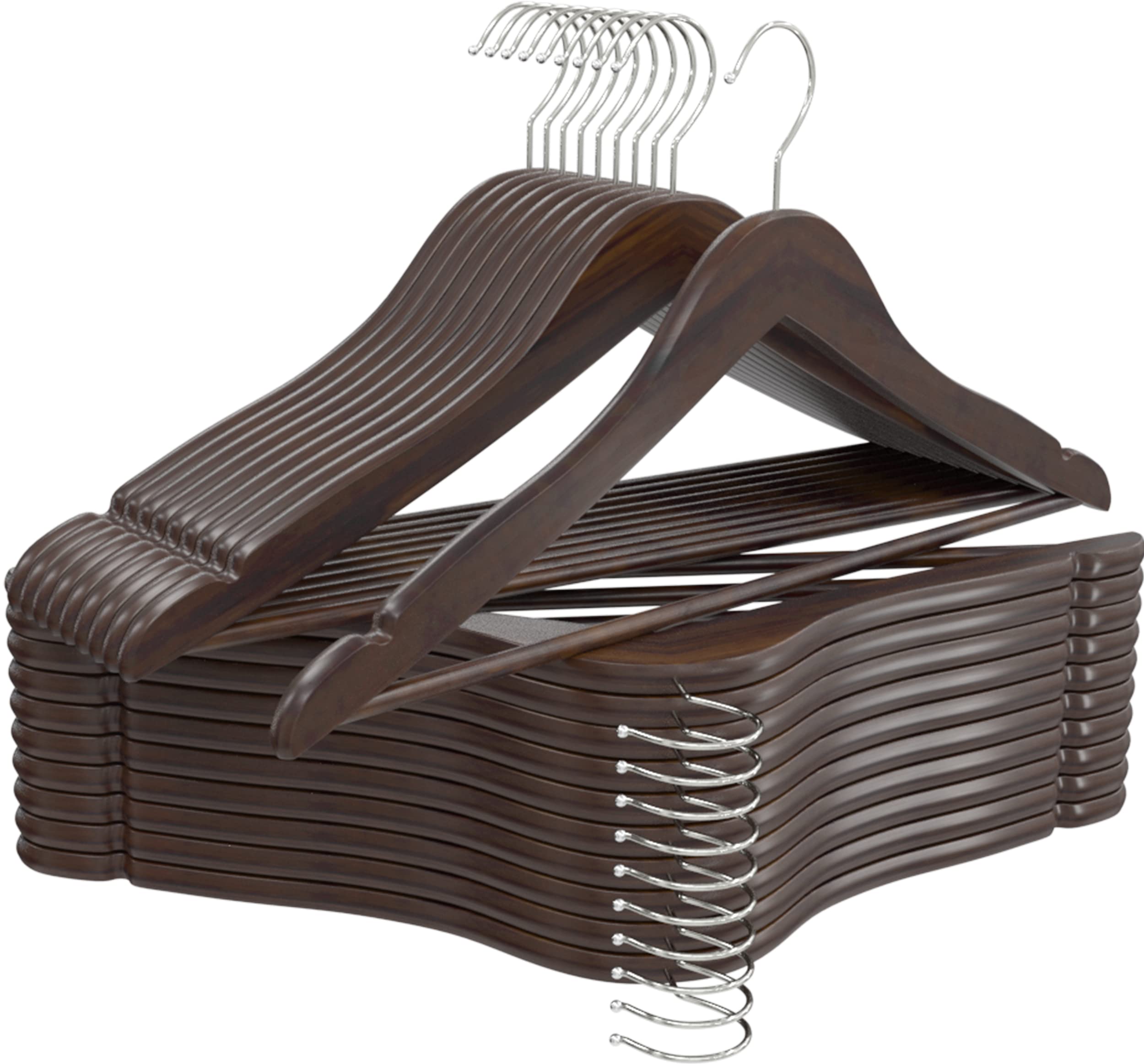 Utopia Home Premium Wooden Hangers 20 Pack - Durable Slim Coat Hangers with 360° Rotatable Hooks - Wooden Suit Hangers with Shoulder Grooves (Vintage Color) - Perfect for Closet Organization & Garment Protection