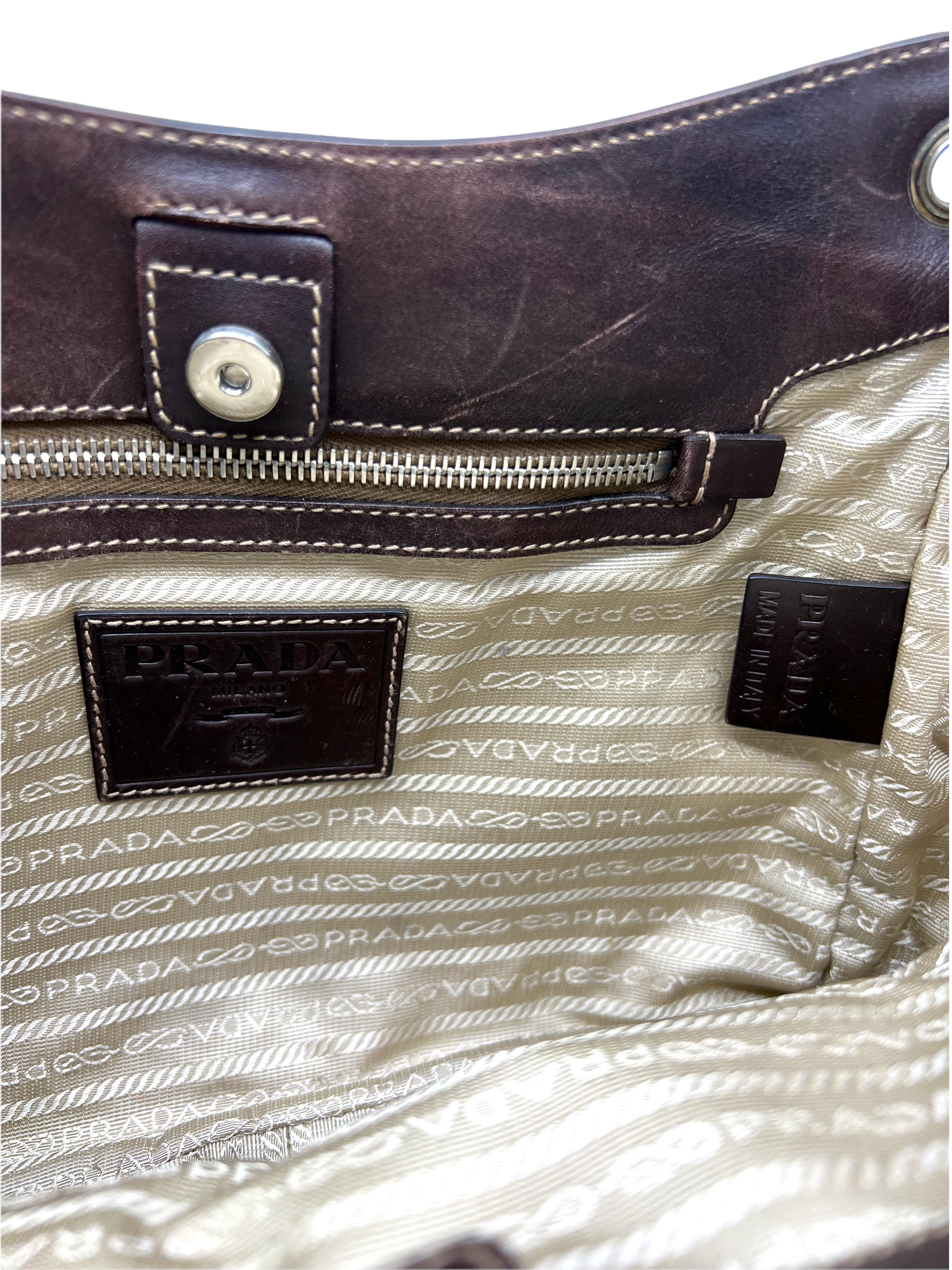 Prada Canapa Logo Side Pocket Hobo Bag - Luxury Leather Shoulder Bag for Women | Perfect for Work, Travel & Everyday Use