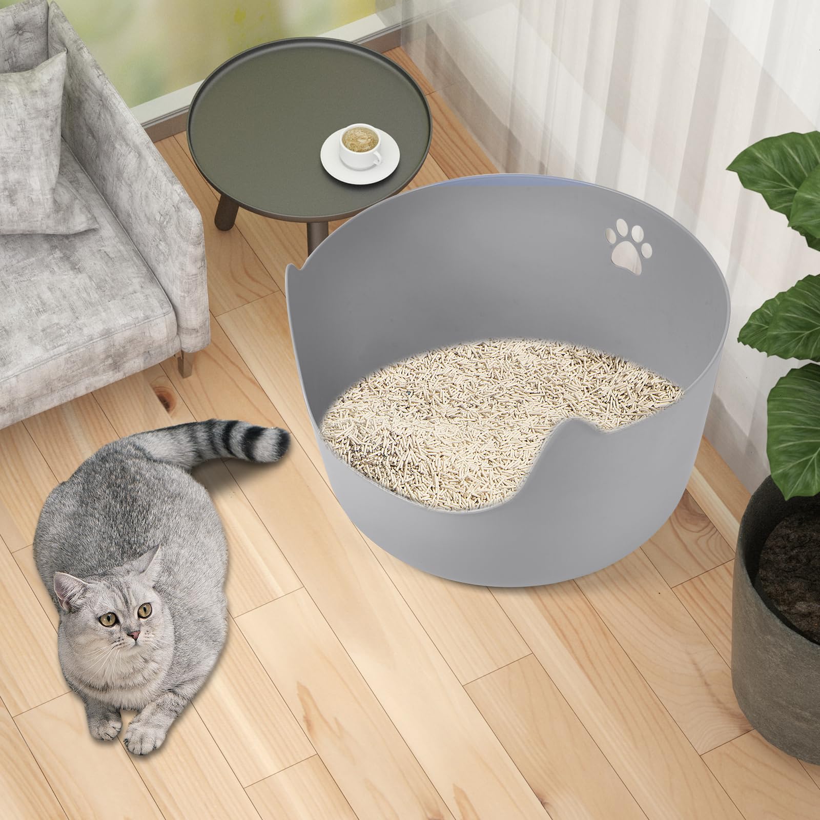 Extra Large Cat Litter Box with High Sides - 21.25