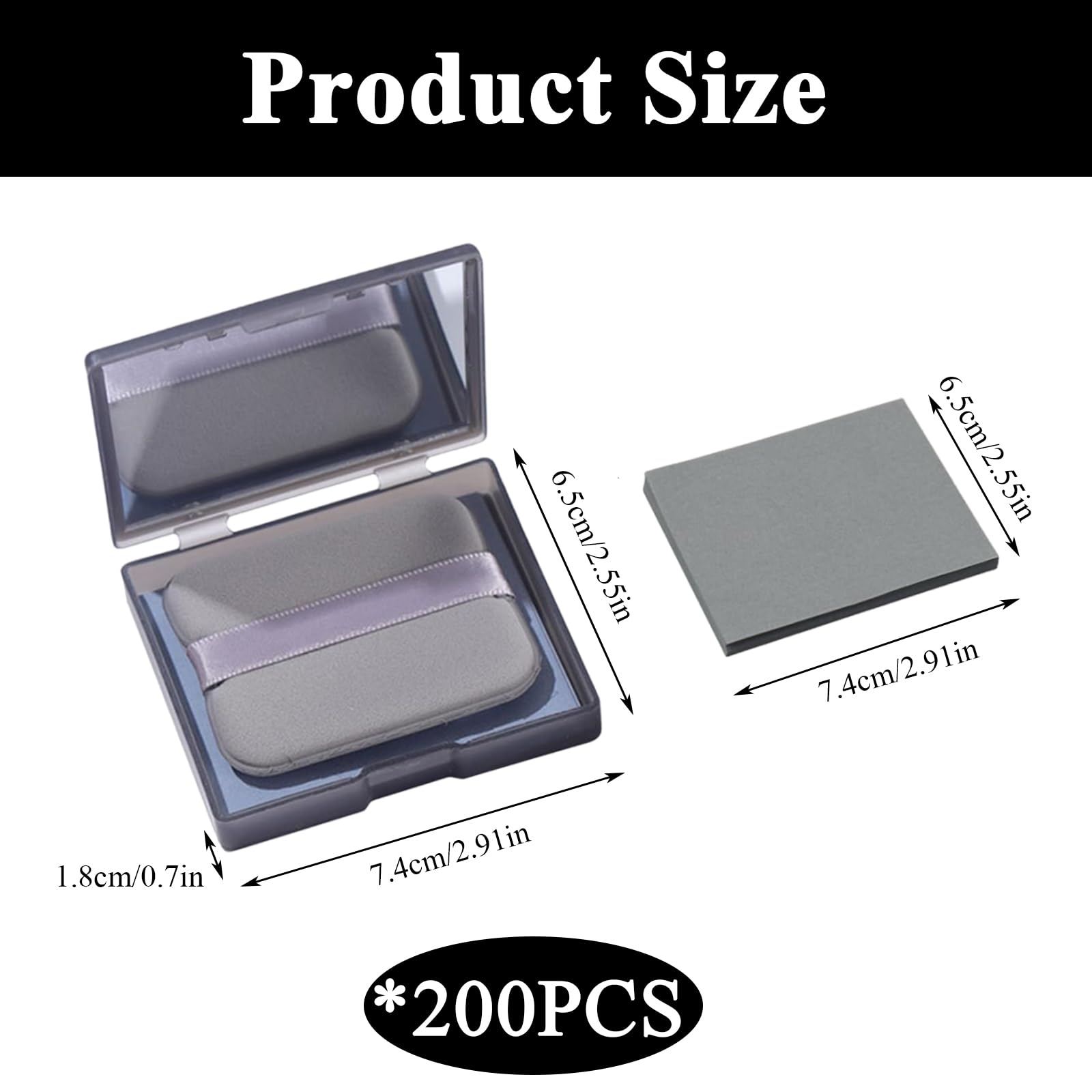 200 Pcs Oil Absorbing Blotting Papers for Oily Skin - Face Blotting Sheets with Built-In Mirror & Powder Puff - Compact Oil Control Paper for Men & Women - Perfect for On-the-Go Shine Control at Work, Gym or Travel