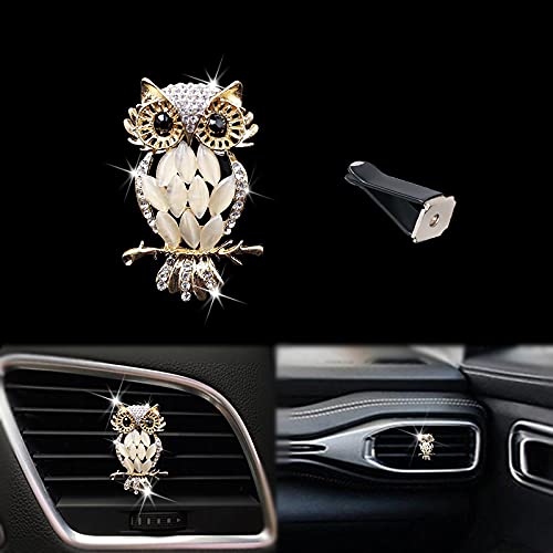 Shiny Owl Car Aromatherapy Clip - Diamond Car Air Freshener & AC Vent Decor - Cute Bling Accessories for Women | Perfect for Daily Commute, Road Trips & Gifts
