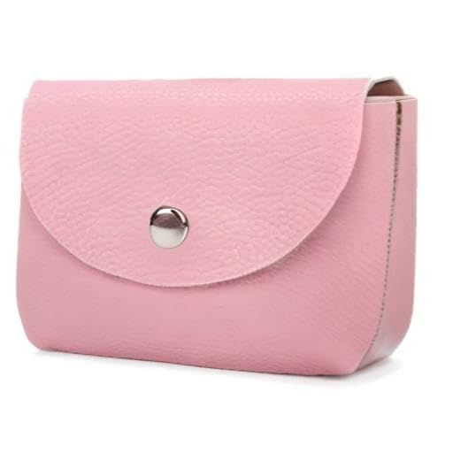 Pink Small Coin Purse Wallet for Women & Men - Compact ID Card Holder & Keychain Organizer - Perfect for Travel, Shopping, and Everyday Use