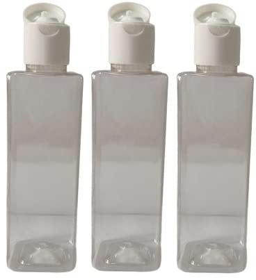 200ml Clear Square Plastic Bottles - Pack of 3 | Leak Proof Travel Cosmetic Containers | Perfect for Toiletries, Skincare & DIY Beauty Products