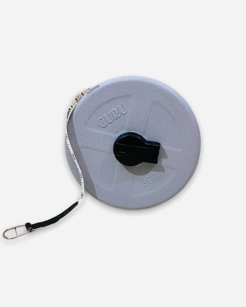 Manvi Guru MG30 Grey Magic Measuring Tape - 30m (10ft) Retractable, Self-Locking, Durable Construction - Perfect for Construction, Tailoring, DIY Projects & Home Improvement