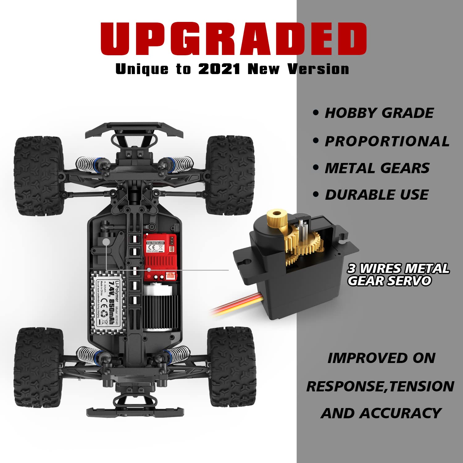HAIBOXING 1:18 Scale RC Monster Truck - 36km/h High Speed 4X4 Off-Road Remote Control Car, Waterproof Electric Powered All Terrain Vehicle with 2 Batteries - Best Christmas Gift for Kids & Adults | Outdoor Play, Backyard Racing, Off-Road Adventure