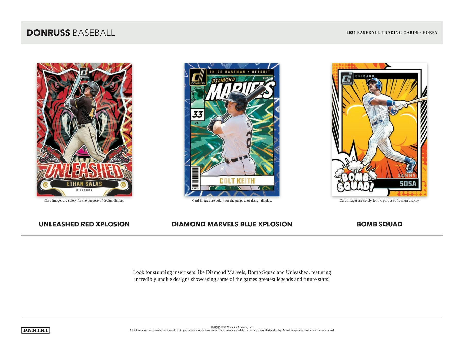 2024 Panini Donruss Baseball Hobby Box - 24 Packs with Exclusive Rookie Cards & Inserts - Perfect for Collectors, Fantasy Sports & Game Day Trading