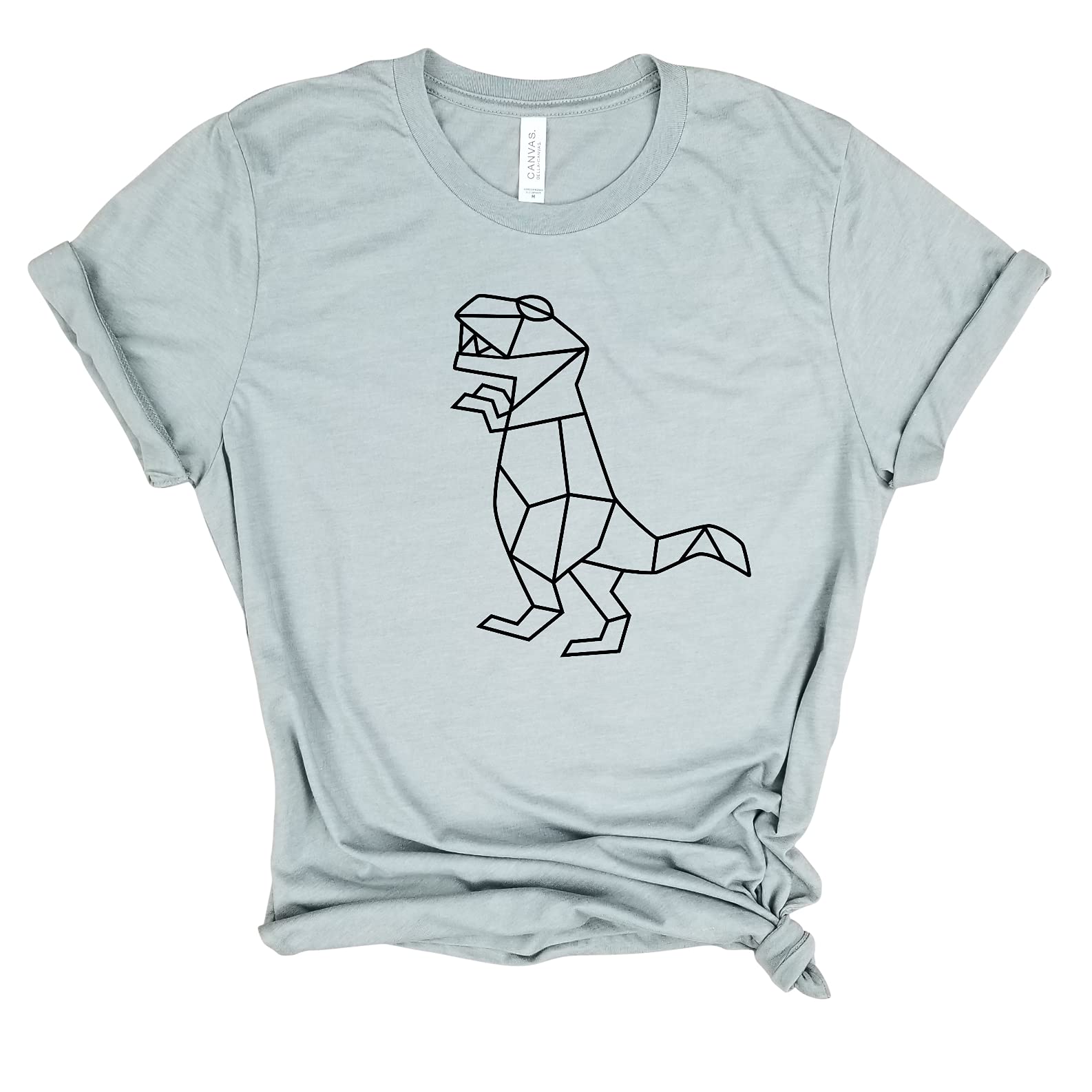 T-Rex Geometric Dinosaur T-Shirt - Brachiosaurus, Stegosaurus, Tyrannosaurus, Velociraptor & Brontosaurus Jurassic Animal Graphic Tee for Men & Women - Perfect for Dino Lovers, Jurassic Park Fans & Paleontology Enthusiasts