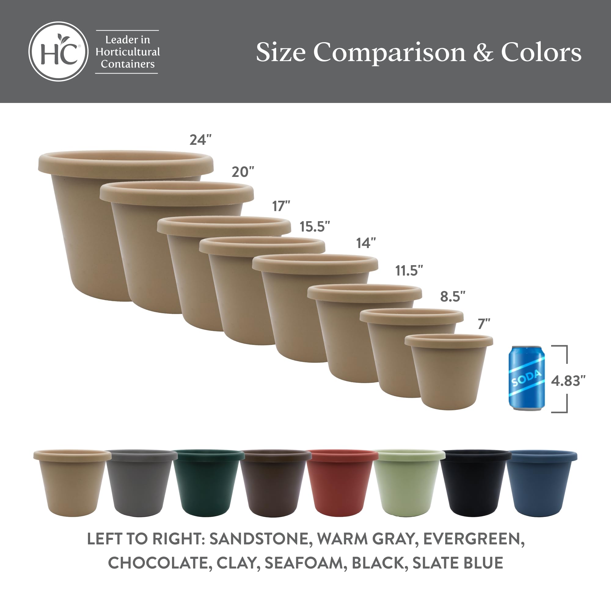 8.5 Inch Round Classic Plastic Planter Pot - Indoor & Outdoor Use for Plants, Flowers, Herbs - Durable & Lightweight - Perfect for Home, Garden, Patio, and Office Decor