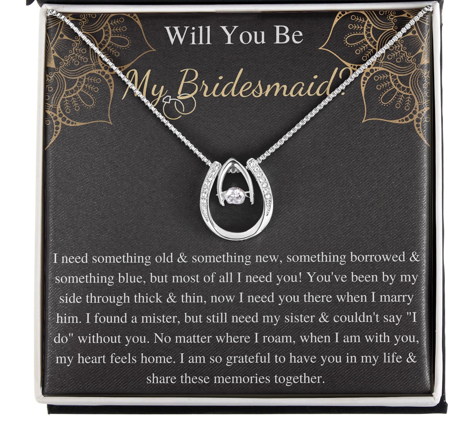 Bridesmaid Necklace Gift - Proposal & Thank You Jewelry for Wedding
