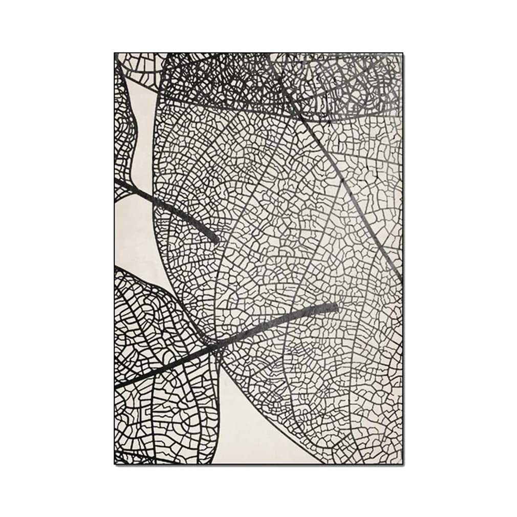 Modern Abstract Geometric Leaf Texture Area Rug - Non-Slip Luxury Carpet for Living Room, Bedroom, Bathroom - 4'x7' Home Decor Runner Rug with Creative Stitching - Perfect for Indoor & Outdoor Use