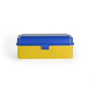 Kodak Steel 120/135 Film Storage Case with Blue Lid & Yellow Body - Perfect for Film Preservation, Photography Enthusiasts & Darkroom Use