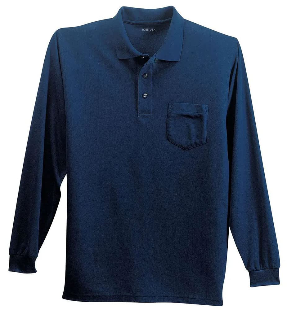 Premium Men's Long Sleeve Silk Touch Pocket Polo Shirts - Comfortable & Stylish for Business Casual (Regular, Big & Tall Sizes) | Perfect for Office Wear, Date Nights & Special Occasions
