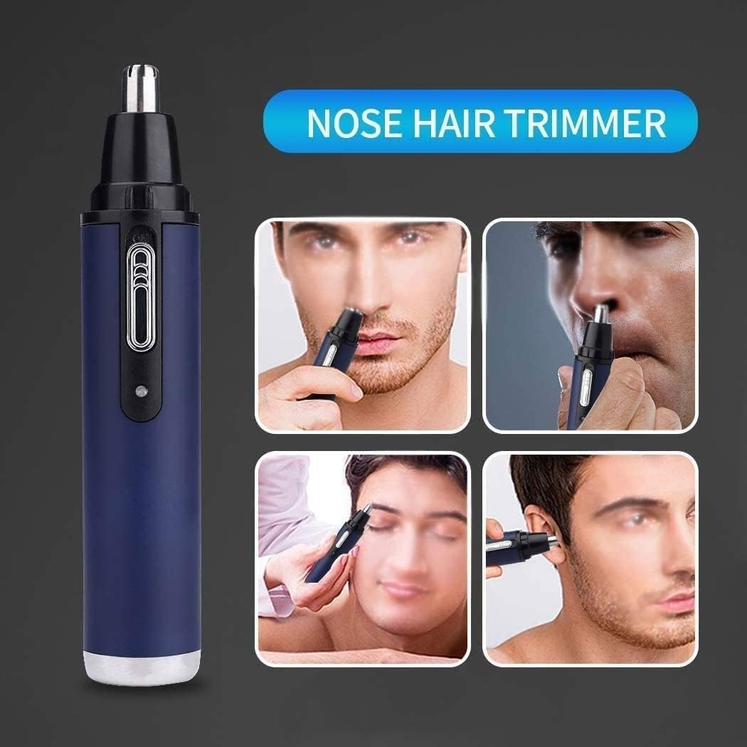 USB Rechargeable Ear & Nose Hair Trimmer for Men & Women - Portable Facial Grooming Kit with Protective Cover - Perfect for Travel, Home & Personal Care