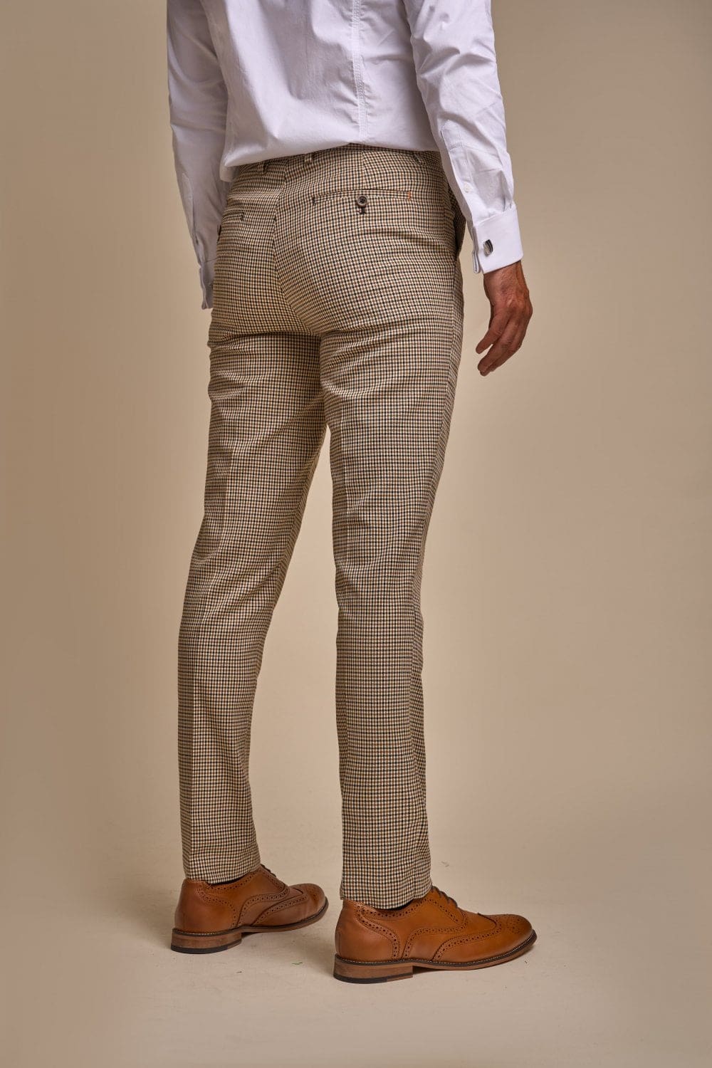 Cavani Elwood Men's 3 Piece Grey Houndstooth Skinny Fit Suit - Formal Business Attire for Weddings, Office & Special Occasions
