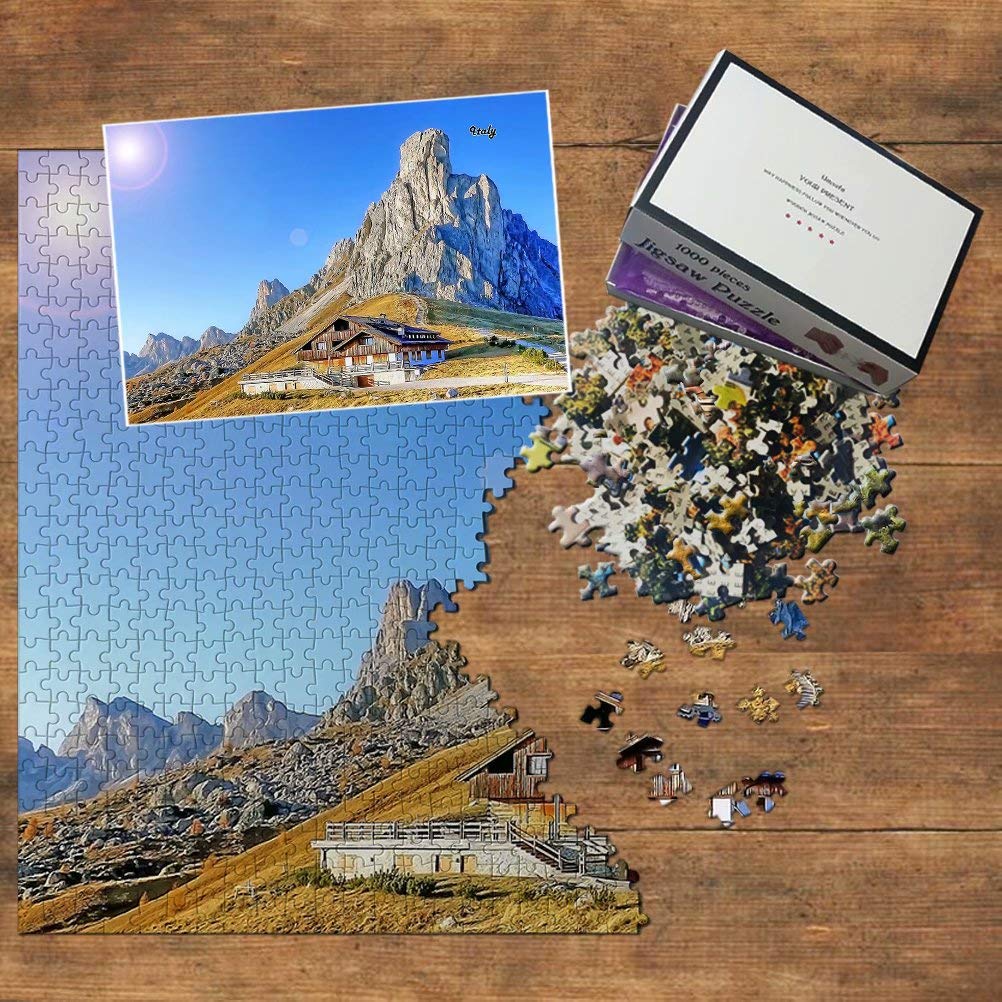 1000-Piece Italy Jigsaw Puzzle - Stunning Passo Giau Dolomites Landscape - Premium Wooden Travel Souvenir for Adults & Puzzle Lovers | Perfect for Home Decor, Relaxation & Family Game Night
