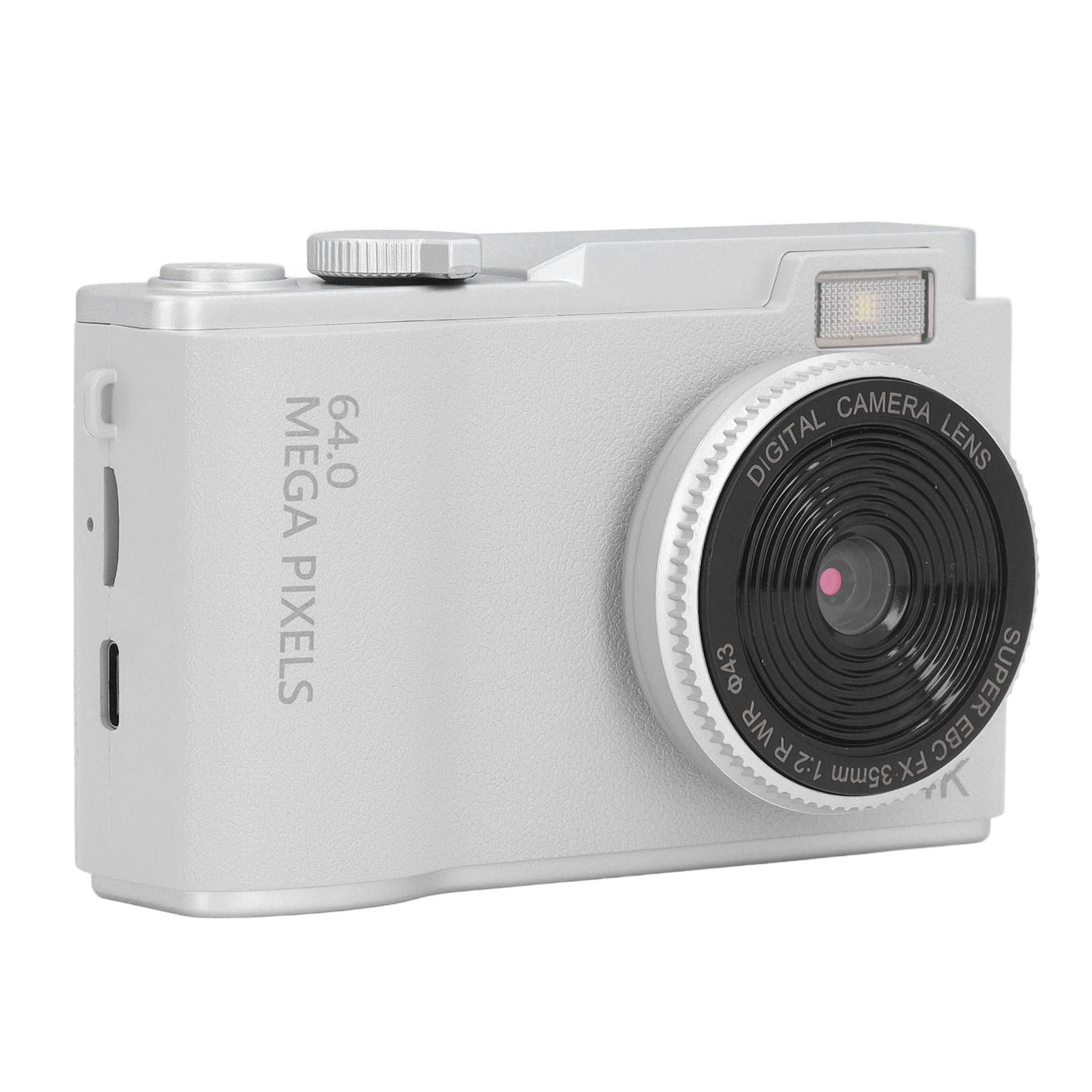 48MP Compact Digital Camera with Anti-Shake Technology - Portable Travel Camera for Vlogging & Photography (White) - Perfect for Outdoor Adventures, Vacations & Everyday Use