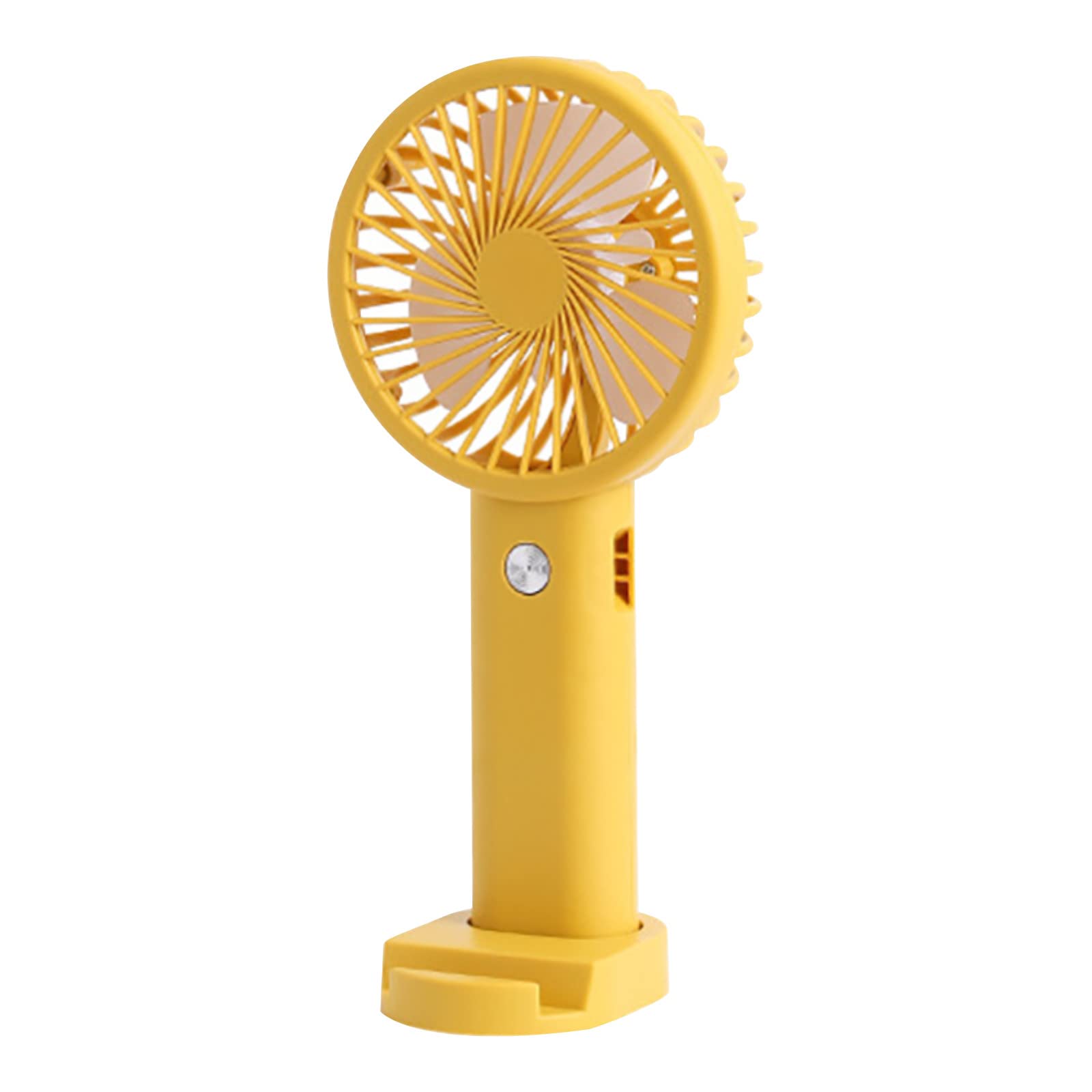 Mini Handheld Fan - Portable USB Rechargeable Personal Fan for Travel, Office, School, Picnic & Makeup | Quiet Cooling Fan Gift for Women, Girls & Kids (Yellow, One Size) | Perfect for Summer Outdoors, Commuting & Indoor Use