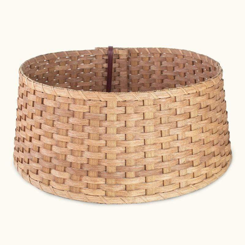 Amish Woven Wicker Christmas Tree Collar Basket - Rustic Holiday Tree Skirt Ring for Fireplace & Home Decor