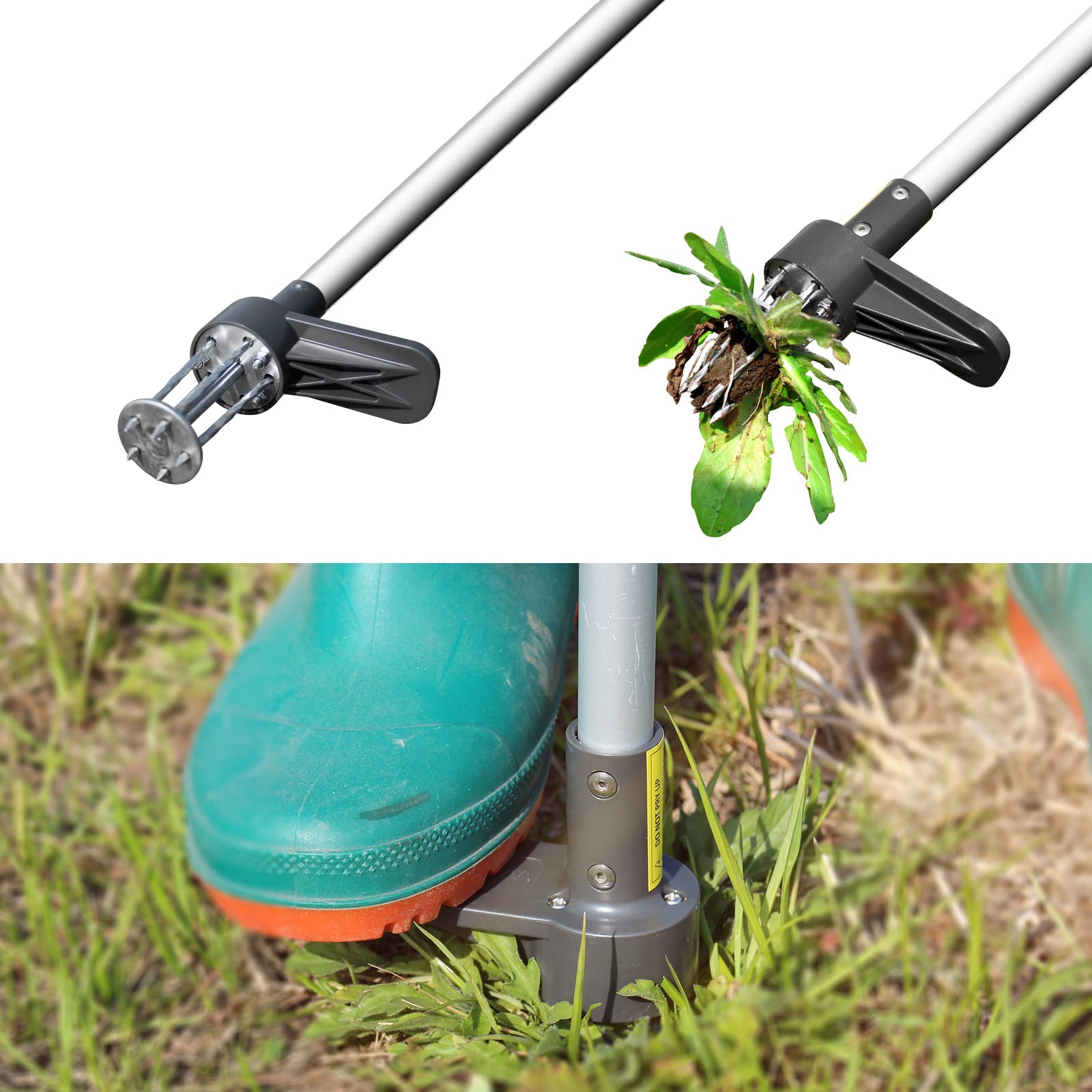 Upgraded Walensee Weed Puller Tool - 5-Claw Stand Up Weeder with Long Handle for Dandelions & Garden Weeds - Ergonomic Root Pulling Tool for Easy Lawn Care & Gardening (1 Pack) - Perfect for Home Gardens, Yards, and Landscaping Maintenance