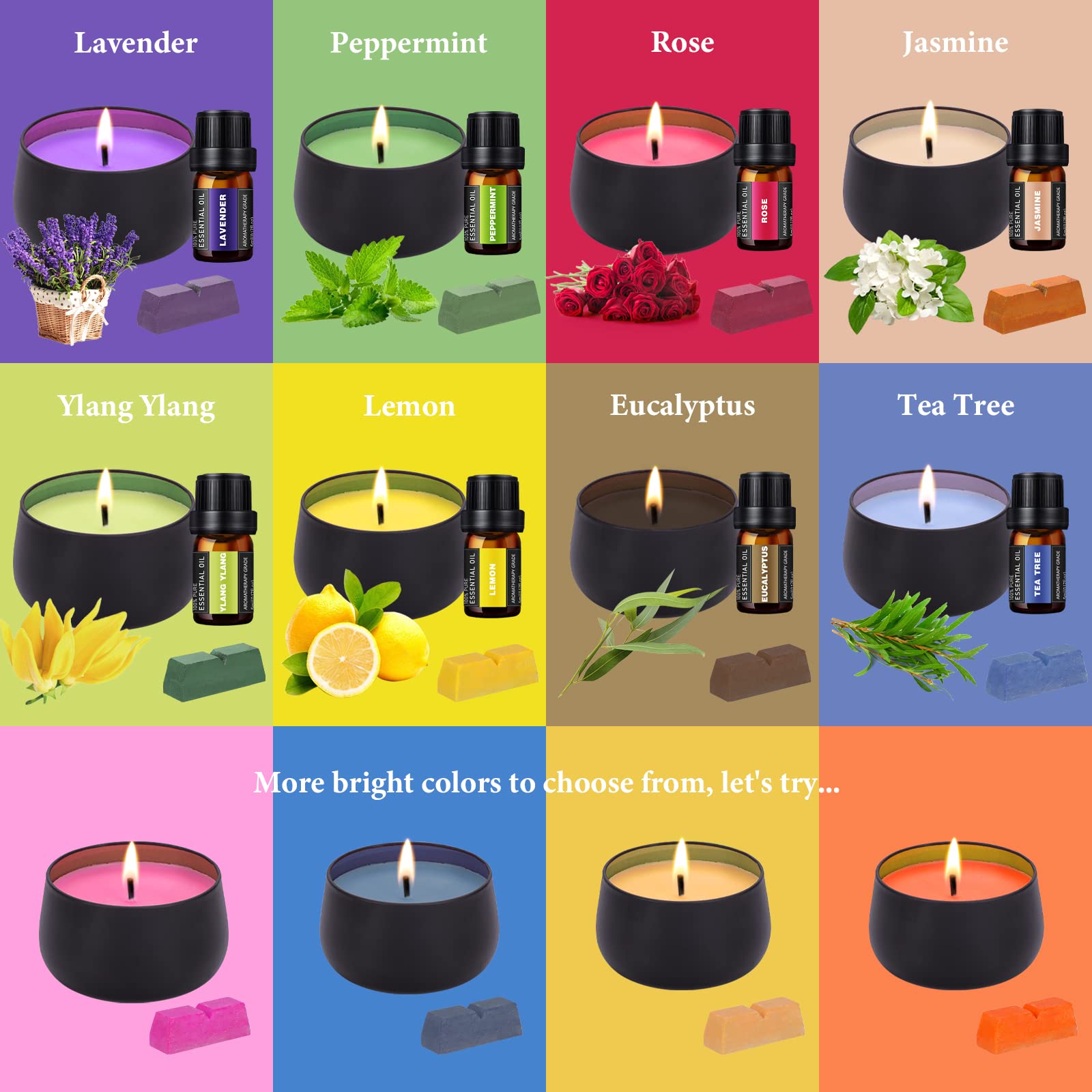 Premium DIY Soy Candle Making Kit for Adults with Hot Plate - Complete Starter Supplies for Handmade Aromatherapy Candles - Perfect for Home Decor, Gifts & Relaxation (Black)