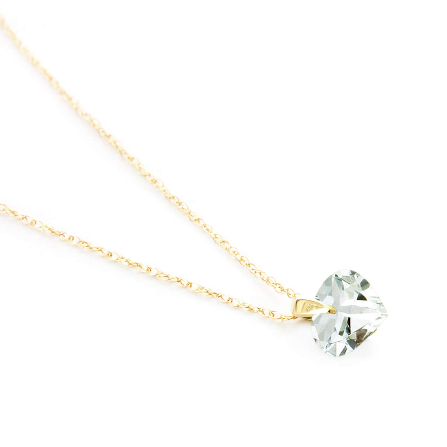 14K Solid Gold Necklace with Natural Aquamarine Gemstone - Elegant Dainty Jewelry for Women, Gift for Her, Birthday & Anniversary Present - Perfect for Weddings, Parties & Everyday Wear