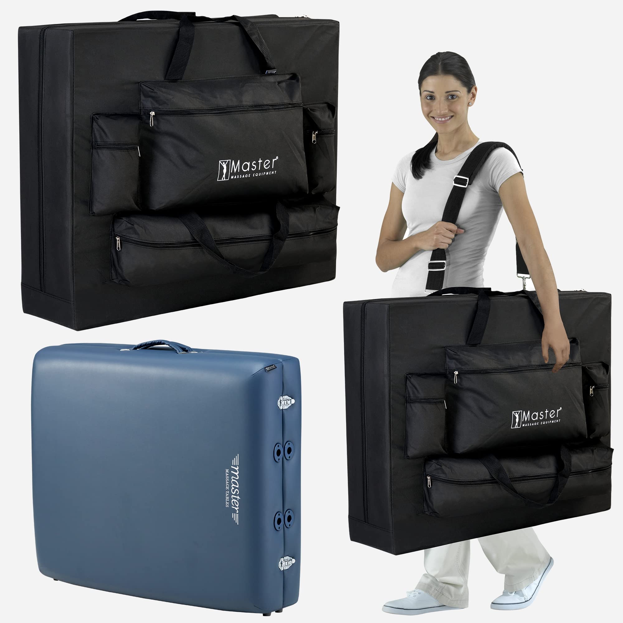 Premium Portable Massage Table - Adjustable Height, 750 lbs Capacity, 3-Inch Thick Foam Cushion - Professional Spa Salon Bed for Massage, Tattoo, Eyelash Extensions - Royal Blue - Perfect for Home, Salon & Mobile Therapists